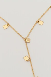 Colar Dourado Gravata Cubos