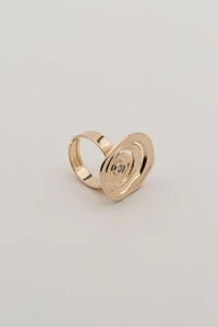 Anel Dourado Vibração Zircônia