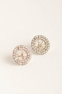 Brinco Pizza Aramado Strass Prateado