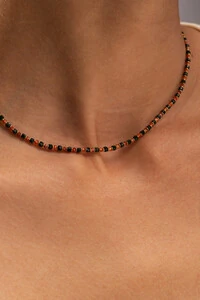Colar Choker Goldstone Verde Banho Ouro 18k
