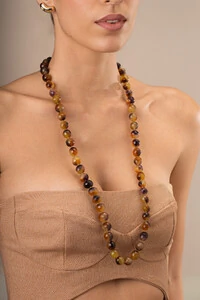 Colar Lavie Jade Mescla Banho Ouro 18K