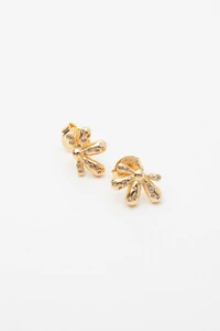 Brinco Splash Zircônia Banho de Ouro 18K