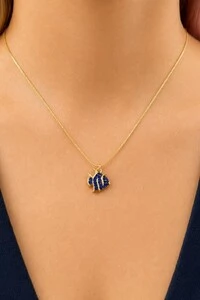 Colar Peixinho Zircônia Banho Ouro 18K