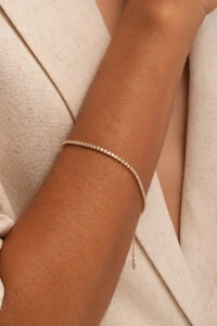 Pulseira Riviera Zircônia Dourada