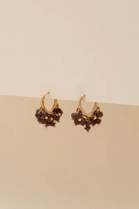 Brinco Ibiza Cachinho Jade Cappuccino Banho Ouro 18K