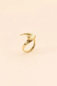 Anel Onda Banho Ouro 18K