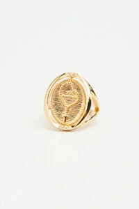 Anel Nossa Senhora Aparecida Banho Ouro 18K