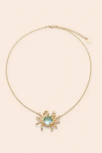 Colar Caranguejo Aqua Banho Ouro 18K