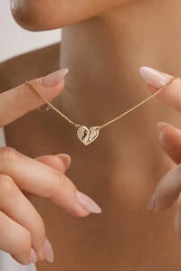 Colar Escapulário Coração Banho Ouro 18K