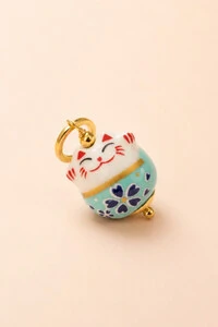 Pingente Gatinho Da Sorte Banho Ouro 18K
