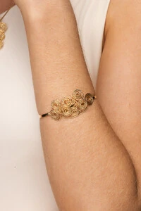 Pulseira Bracelete Dourado Caracóis