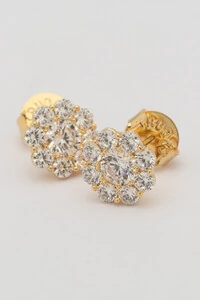 Brinco Flor Zircônia Banho Ouro 18K