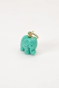 Pingente Elefante da Sorte Turquesa Banho Ouro 18K