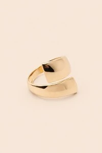 Anel Forma Metal Liso Banho Ouro 18K