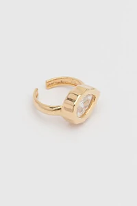 Anel Dourado Dedinho Gota Zircônia