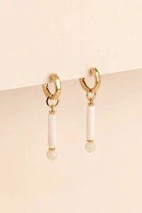 Brinco Argola Palito Madre Banho Ouro 18K