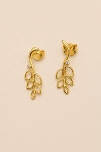 Brinco Arruda Zircônia Cristal Banho Ouro 18k