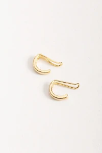 Brinco Dupla De Piercing Fake Liso Banho Ouro 18k