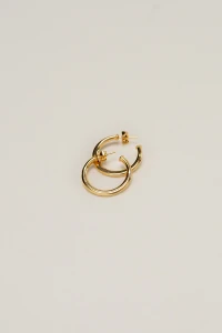 Brinco Argola Lisa Achatada Banho Ouro 18K