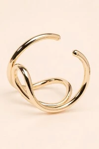Pulseira Bracelete Curvas Dourada