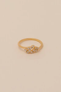 Anel Zircônia Banho Ouro 18K