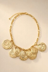 Colar Dourado Placas Orgânicas