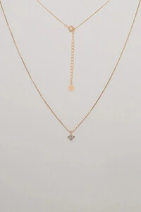 Colar Trevo Zircônia Banho Ouro 18K