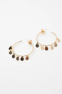 Brinco Dourado Argola Gotinhas