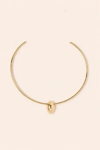Colar Aro Dourado Bean Ponto Zircônia