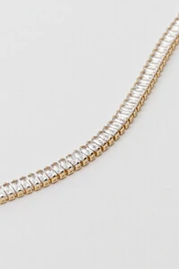 Colar Choker Riviera Zircônia Baguete Dourado