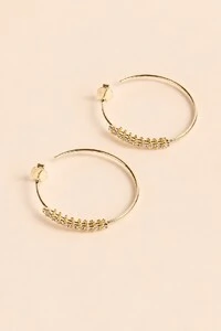 Brinco De Argola Detalhe Strass Dourado