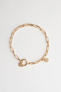 Pulseira Elos Cápsula Zircônia Banho Ouro 18k