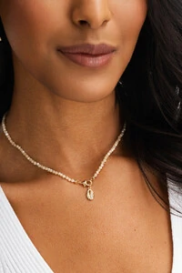 Colar Choker Madre Búzio Zircônia Banho Ouro 18K