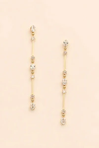 Brinco Dourado Palito Zircônia