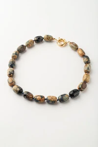 Colar Curto Agatha Mescla Bahia Banho Ouro 18K