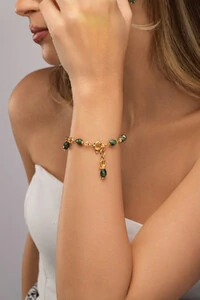 Pulseira Dourada Elos Rubizoisita