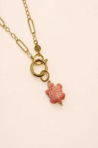 Pingente Tartaruga Salmão Banho Ouro 18K