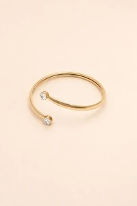 Pulseira Dourada Zircônia Dupla
