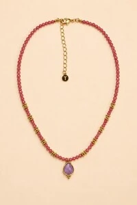 Colar Prya Fiore Gota Ametista Banho Ouro 18K