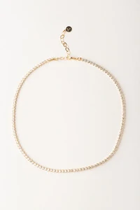 Colar Dourado Choker Riviera Zircônia Redonda