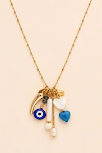 Colar Mix Pingentes Madre Banho Ouro 18K