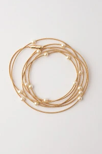 Pulseira Corda de Violão Pérola Dourado