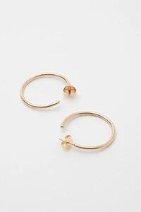 Argola Aberta Lisa Banho Ouro 18K