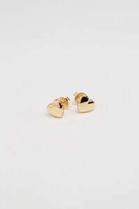 Brinco Coração G Liso Banho Ouro 18k