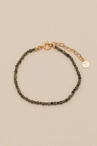 Pulseira Biarritz Mini Zircônia Verde Banho Ouro 18K