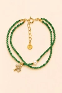 Pulseira Dupla Luna Banho Ouro 18K