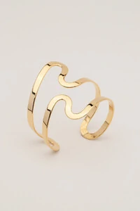 Pulseira Bracelete Dourado Fio Duplo