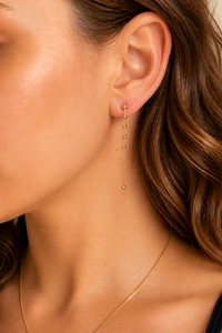 Brinco Fio Bubbles Banho Ouro 18K