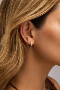 Brinco Argola Zircônia Banho Ouro 18K