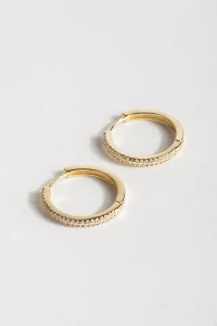 Brinco De Argola Com Zircônias Banho Ouro 18k